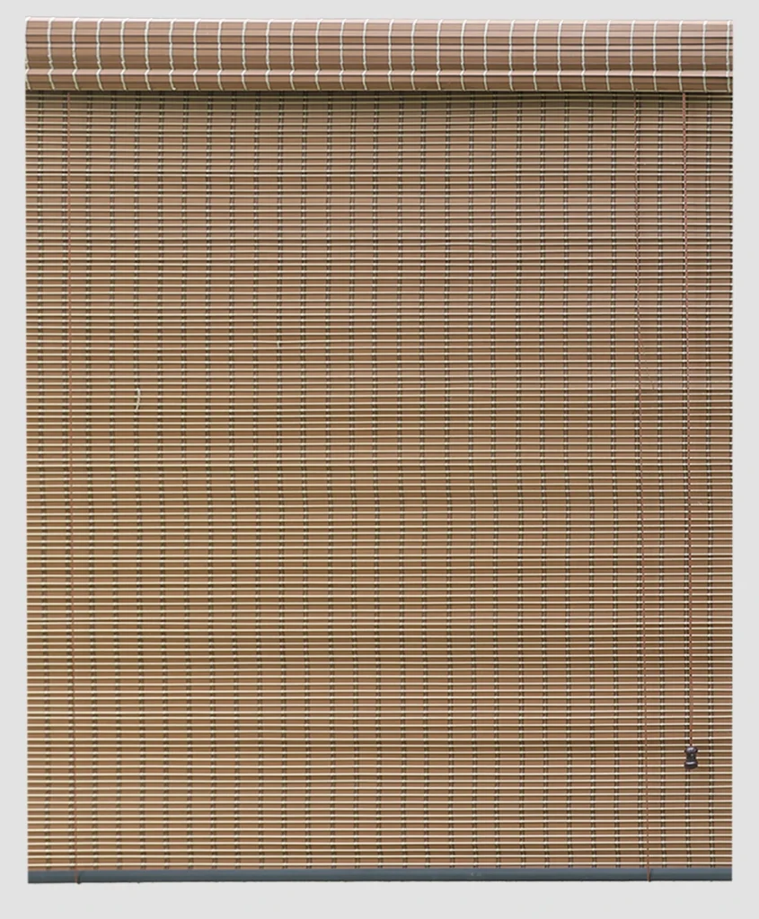 Warm Teak Brown Woven Roll-Up Blind - Chick Wala