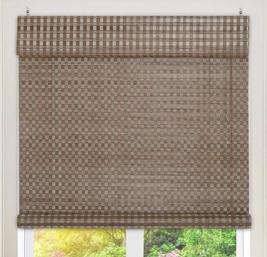 imported Black-checks-bamboo-blinds - Chick Wala
